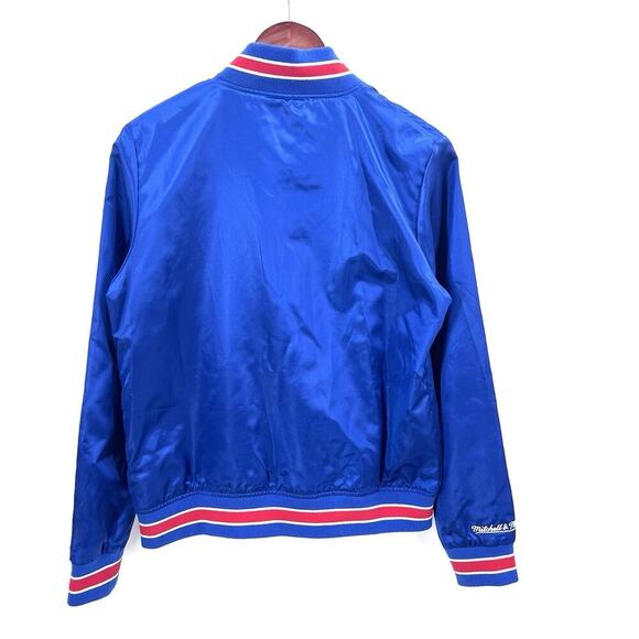 Vintage 80s Mitchell & Ness Philadelphia 76ers Blue Satin Jacket Size Small - Picture 4 of 5